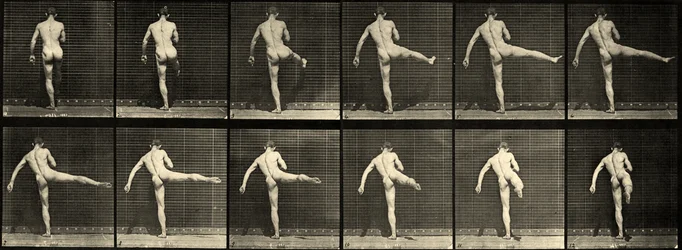 Danseur de Ballet Nu Masculin, Première Action de Ballet, levant la jambe droite (Planche 369) vers 1887
